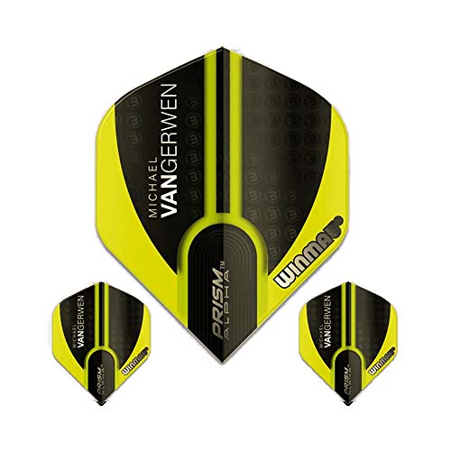 Winmau Prism Alpha Pro Player Michael van Gerwen Dart Flights, MvG Green 144, 100 Micron Extra Strong 1 Set