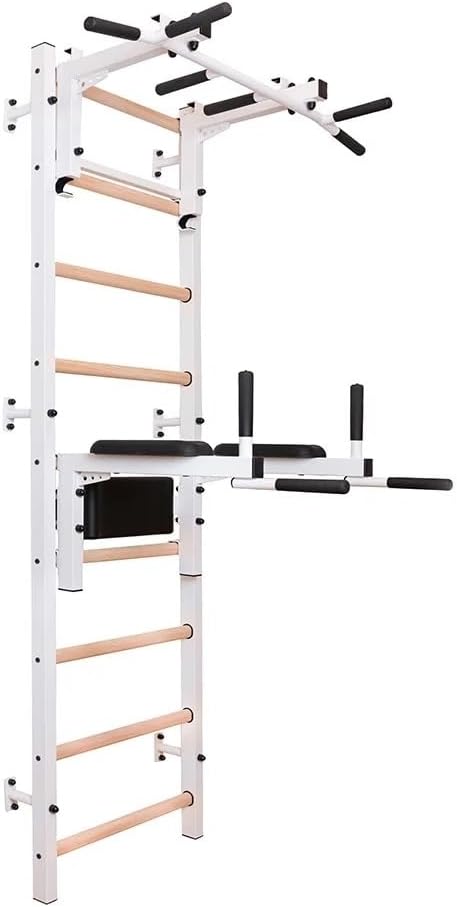732W Wallbar, Stall Bar, Power Tower, Compact Fitness Multifunctional Equipment with Steel Frame and Convertible Metal 6-Grip Pull Up Bar, Chin Up Bar and Dip Stand for Dips and Hanging