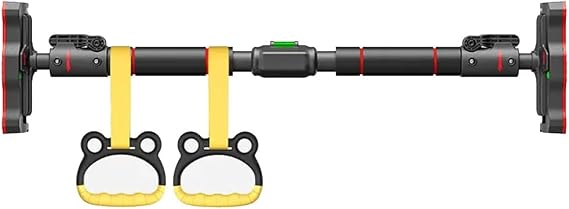 Chin Up Bar Portable Door Frame Pull Up Bar with Kids Gymnastics Rings, Safe Stable Lockable No Screw Wall Mounted Horizontal bar, Multifunctional Fitness Equipment (Size : 120-160CM)