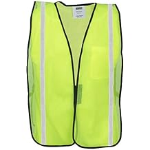 Cordova V111W General Purpose, Type O, Non-Rated, Lime Mesh Vest, Hook & Loop Closure, 1-Inch Silver Reflective Tape