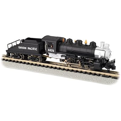 Bachmann Industries #4425 USRA 0-6-0 Switcher Locomotive and Tender Union Pacific Train Car, BlackSilver, N Scale