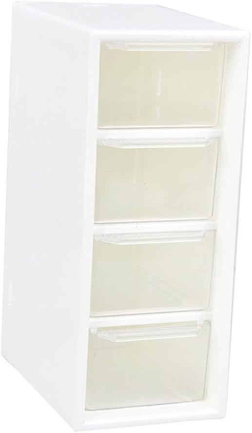 2.56inch 4 Drawer Storage Containers Organizer Clear Plastic Multipurpose Stackable Storage Box Vanity Makeup Desktop Organizer