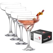 Margarita Glasses, Cocktail Glasses, Martini Coupe Glasses, Crystal Espresso Martini Glasses, Long stem Glassware (250ml/8.4oz) (4 Pcs)