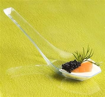 100 Disposable Plastic Clear Chinese Soup Spoons Asian Soup Spoons Appetizer Dessert Spoon Tasting spoons & Sample Spoon (100 Clear Asian Spoons)