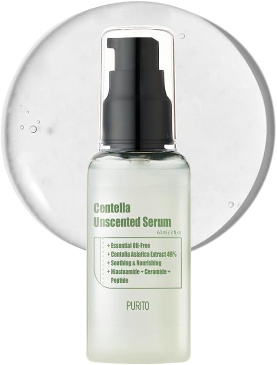 PURITO Centella Unscented Serum, for All Skin Types, Ampoule, Soothing, Calming, Facial Serum for face, Vegan & Cruelty-Free, Korean Skin Care, 60ml 2fl.oz