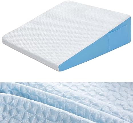 7.5" Wedge Pillow and a Cooling Cover Blue
