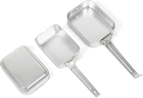 Lixada Outdoor Mess Tin Kit Mess Tin with Handle Aluminum Mess Kit Camping Cookware Set Lunch Box Food Container with Lid