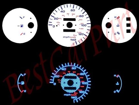 Blue Indiglo El Gauges for 92-95 Honda Civic Dx/cx Mt No/tach Carbon