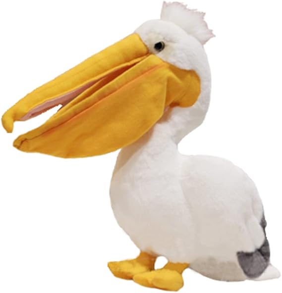 JIANEEXSQ Cute Life Like Pelican Bird Stuffed Animal Plush Toy Simulation Nature Bird Doll Children Birthday Gift 16in