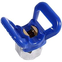 Paint Sprayer Tip Guard Base, Hand Tight Tip Guard Base Spray Gun Flat Tip Guard Base Universal Airless Paint Sprayer Nozzle Seat Replacement for Airless Paint Gun Blue