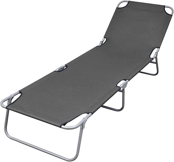 Casafoyer Foldable Sunlounger with Adjustable Backrest Gray