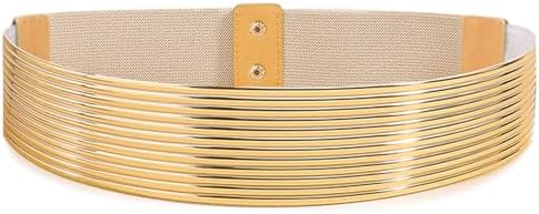 Glamorstar Wide Stretchy Waist Belts Vintage Elastic Belts for Women Dresses