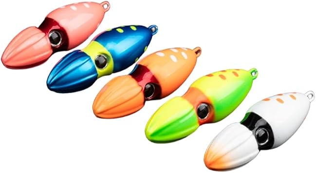 5pcs Gourd-Shaped Flaming Moon Slow-Jigging Iron Plate Lure - Rubber Construction, Saltwater-Resistant, Ideal for Red Snapper, Sea Bass, True Cod