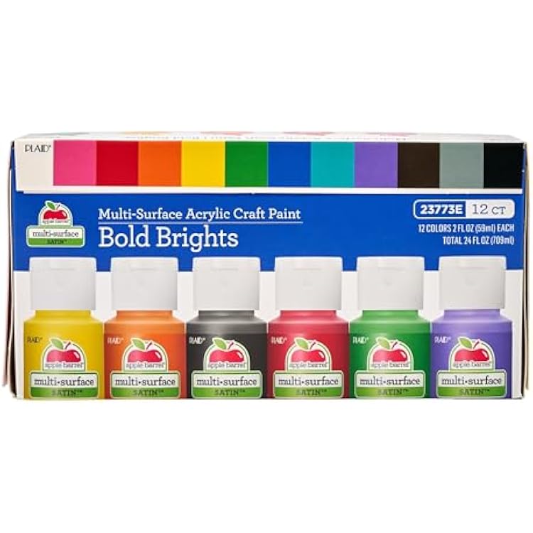 Apple Barrel Essentials Acrylic Paint Set, 12, 24 Fl Oz Pack of 1
