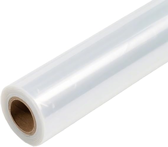 COOLAKE 220ft Clear Cellophane Wrap Roll 35" x 220 ft - 3 Mil Thick Clear Gift-Wrapping Paper for Treats Gift Baskets, Flower Bouquets, Crafts & Party Decor (35" fold into 17.5)