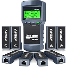 RJ45 Network Cable Tester Kit with 8 Remote Units, LAN Ethernet Length Meter for Cat5/Cat5e/Cat6/Cat6e Cables - Locate Breakage Point, Length Measurement & Continuity Checking