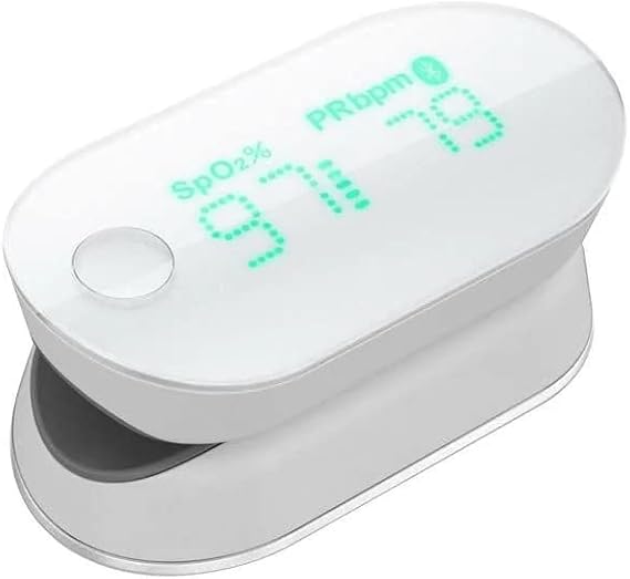 iHealth AIR Rechargeable Fingertip Pulse Oximeter, Blood Oxygen Saturation Monitor with App, SpO2, Pulse Rate, Plethysmograph, and Perfusion Index