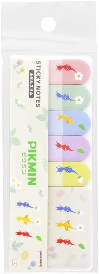 Sun-Star Stationery S2837595 Pikmin Sticky Notes, Slim, A Pattern