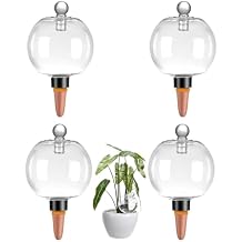 4 Pack Plant Watering Globes with Covers 17oz Self Watering Planter Insert, Plastic Water Bulbs, Indoor/Outdoor Plant Watering Devices for Automatic Drip Irrigation
