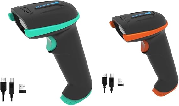 Tera Barcode Scanner Wireless Versatile 2-in-1 (2.4Ghz Wireless+USB 2.0 Wired) & Barcode Scanner Wireless 1D Laser Cordless Barcode Reader with Battery Level Indicator