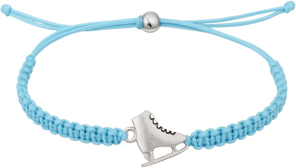 Sportybella Figure Skating Rope Bracelet - Skate Charm - Blue