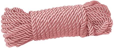 Soft Silk Rope Solid Braided Twisted Ropes 10m Durable and Strong All Purpose Twine Cord Rope String Thread Cord (Pink)