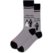 Hot Sox Men's Fun Wedding Groom Crew Socks - 1 Pair Pack - Cool & Funny Husband Novelty Fashion Gifts
