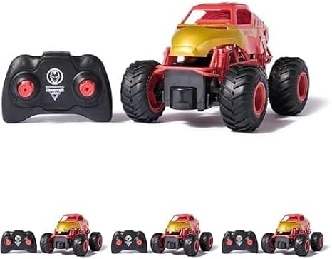 Monster Jam, Marvel Iron Man RC Monster Truck, 1:24 Scale, Kids Toys for Boys and Girls Ages 4 and up (Pack of 4)