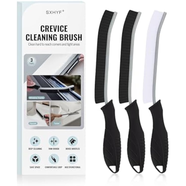 SXhyf Crevice Cleaning Brush - Grout Scrub Brush, House Cleaning Supplies, Gap Cleaning Tools, Home Essentials, Gifts for Women Men, Hard Bristle Crevice Cleaner Brush for Household Use, Bathroom