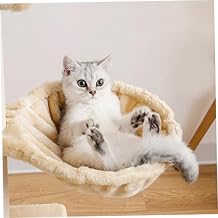 Cat Hammock Bed, 17inch Spoon-Shape Soft Plush Cat Tree Hammock, Plush Covered Cat Bed, Scratch-Proof Cat Tree Replacement Parts for Cats