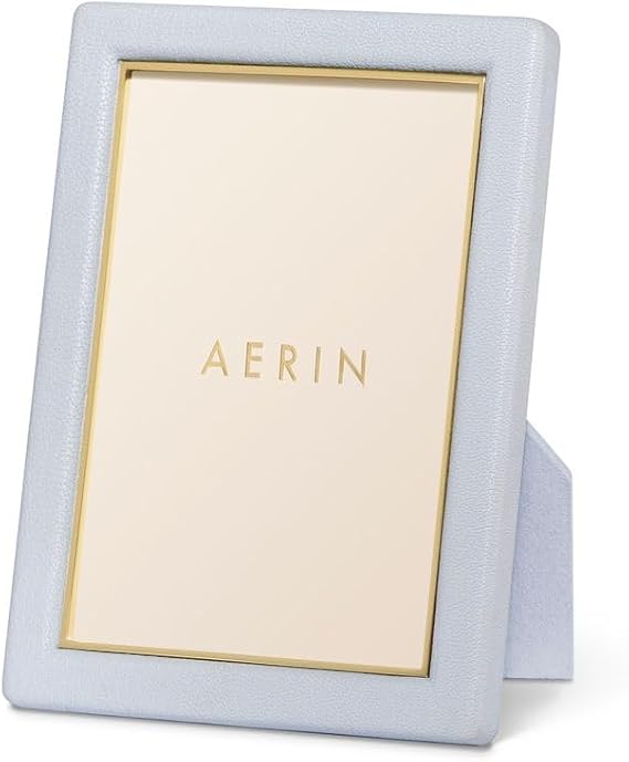 AERIN Blue Haze Piero Leather 4x6 Frame