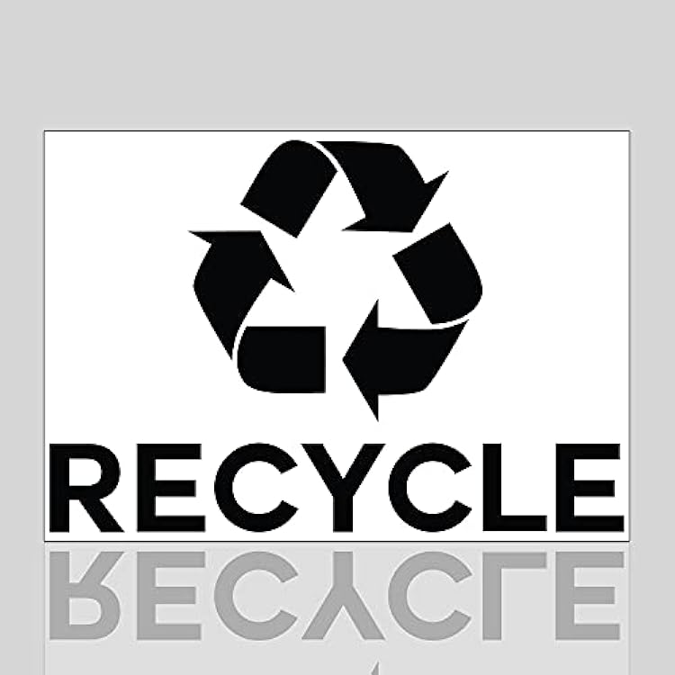 Ignixia Recycle Symbol Sticker Decal to Organize Trash cansGarbage containers, Recycle Sign Decal Plotter Cut Vinyl Outdoor Recycle Containers Black, 10 X 7 Inches Large Black Pack of 01