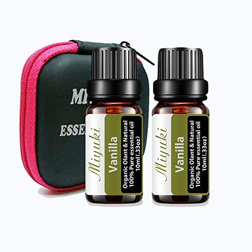 Vanilla Essential Oil Organic Plant & Natural Pure Vanilla Oil for Diffuser, Humidifier, Massage, Bath, Skin & Hair Care-2 Pack x10ml