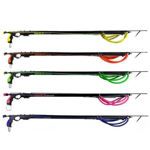MAKO Titan Elite Speargun with Open Muzzle Enclosed Track, Stainless Steel Double Roller Trigger, Sharkfin Spear High-Performance Euro Speargun Made in South Africa Multiple Sizes & Colors