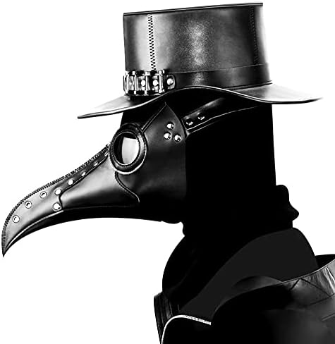 sunli BEAK MASK HAT SET HALLOWEEN DANCE PLAGUE DOCTOR LONG MOUTH MASK HORROR STEAMPUNK LONG MOUTH CROW HEADDRESS BIOCHEMICAL ROLE-PLAYING PROPS Black 29 cm long, 24 cm high and 20 cm wide