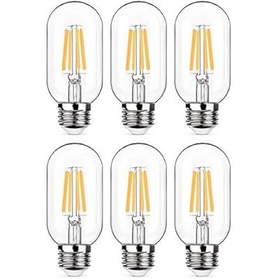 6PACK LED Filament Bulb Dimmable T45T14-2W Clear Glass Cover Tubular LED Edison Light Bulb, E26 Base, Warm White 2700-3000K, 20W Equivalent, 110-120VAC 2.1
