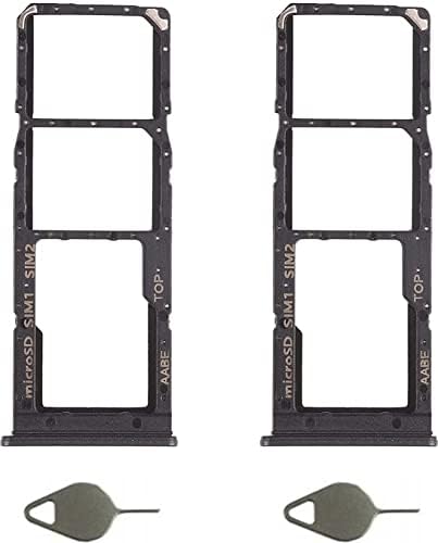 UHB 2 PCS Galaxy A12 Dual SIM Card Tray Replacement Micro SD Card Tray Hybrid for Samsung Galaxy A12 SM-A125F A125 A125F A125M A125G A127 A125T Black