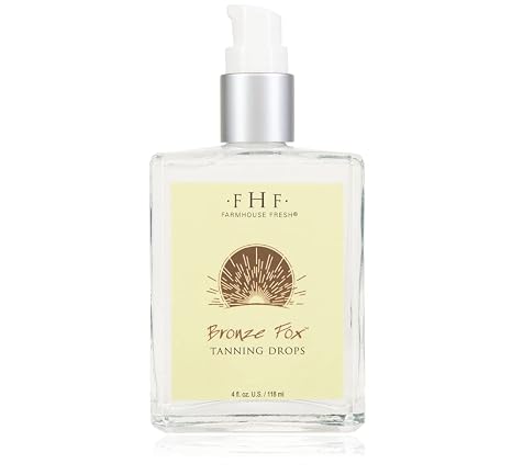 FarmHouse Fresh Self-Tanner, Vitamin E Oil for Body With Aloe Vera. Tanning Serum. Bronze Fox Tanning Drops, 4 Fl Oz