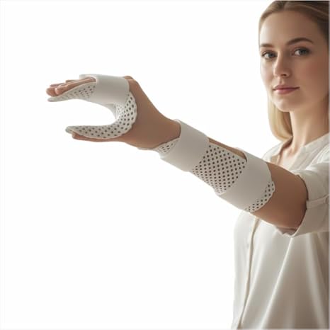 Thermoplastic Hand Splint for Wrist Support Adjustable Immobilizer Brace for Stroke, Arthritis & Tendonitis Pain Relief, Left/Right Hand, 1 Pack (Hand)