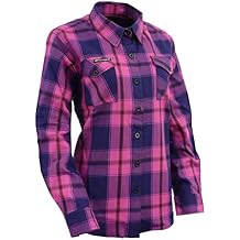 Milwaukee Leather MNG21610 Women's Pink, Blue and Maroon Long Sleeve Cotton Flannel Shirt