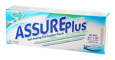 Sultan 83010 ASSUREPlus Self Seal Sterilization Pouch, 5-1/2" Width, 11" Length (Pack of 200)