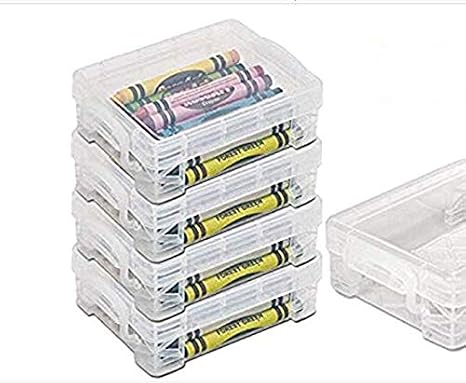 Stackable Crayon Box -(4 Pack) (Blue, Small)