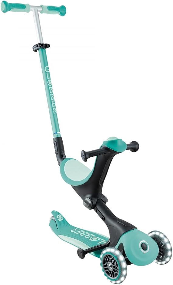 GLOBBER GO-UP Deluxe Lights 3-in-1 tricycle 120/80 mm, ABEC 9, 3-wheel, height adjustable, LED wheels