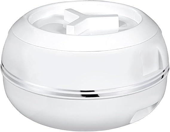 7500 ML Insulated Casserole Dish with Lid Hot Pot Casserole, Double Wall Stainless Steel Inside Easy to Clean Thermal Hot Pot Hot & Cool Food Serving Containers Set For Food Storage [7.5 Litre, White]