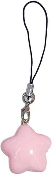 Fat Star Phone Chacin Phone Charm Lanyard Strap Bag Hanging Pendant Decorations Ornament Fashion Jewelry Accessory, 7x2.5cm, Pink