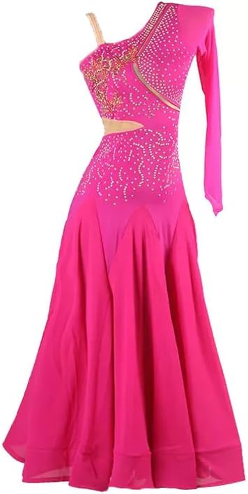 Women Ballroom Tango Dance Dresses Standard Waltz Smooth Modern Competition Dance Dress Foxtrot Costume One Shoulder