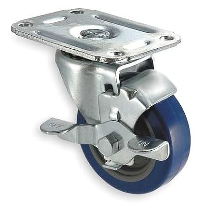 Swivel Plate Caster, Poly, 5 in., 125 lb.