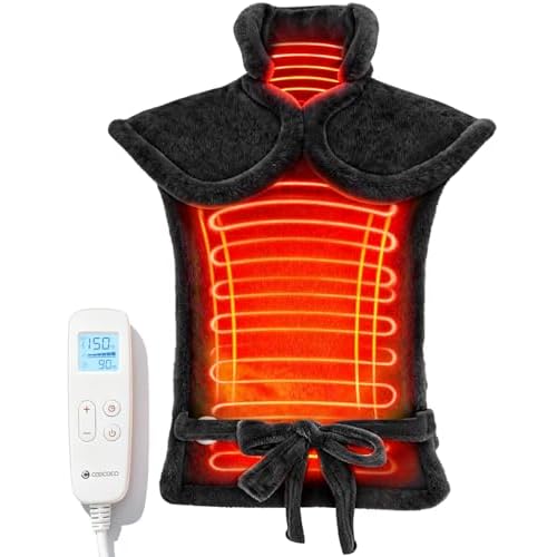 CooCoCo 37x24 Heating Pad for Neck and Shoulders and Back, FSA Eligible Heat Pad for Back Pain Relief, HSA Approved Full Back Heated Pad, 6 Heat Settings 3 Timers Auto-Off, ETL Certified