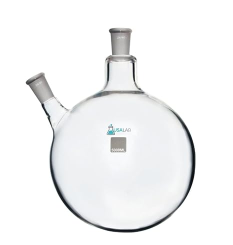 5L Round Bottom Receiving Flask - 2 Neck 24/40 - USAlab