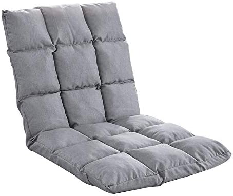 BTZHY Floor Chair Floor Chair Computer Chair Bed with Backrest Removable and Washable Lazy Leisure Sofa 5 Speed Adjustment Folding Floor Chair for Bedroom Bay Window (Color : Yellow)